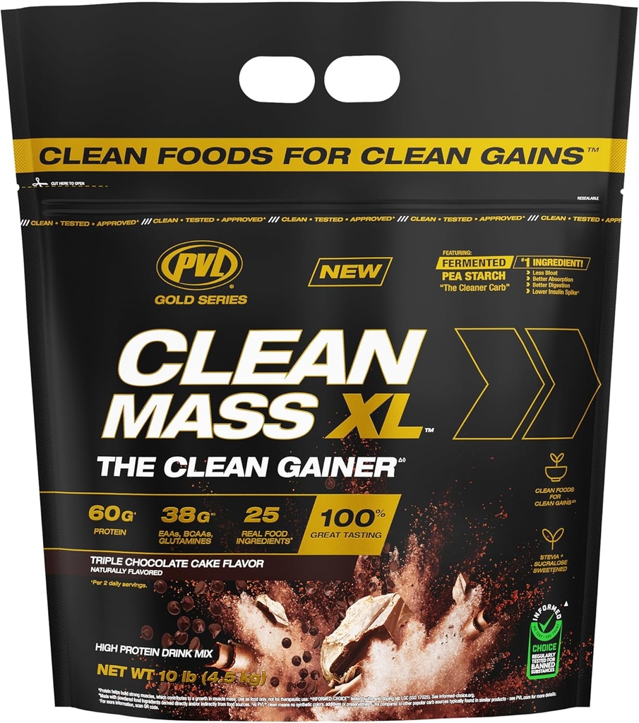 Gold Series - Clean Mass XL - The Clean Muscle Mass Gainer - 10 LB - Triple Chocolate Cake