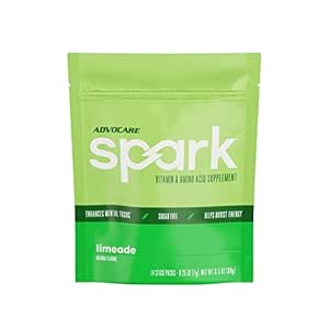 AdvoCare Spark - Energy Drink Mix - Vitamin & Amino Acid Supplement - Supports Energy & Focus* - Portable Immune Support* - Sugar-Free - Limeade, 14 Stick Packs (3.5 oz)