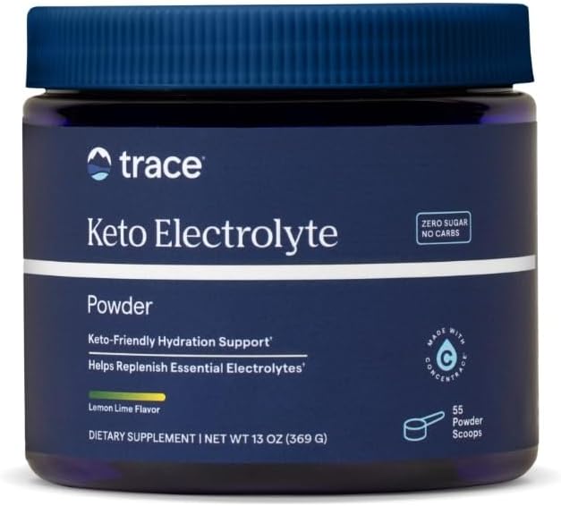 Trace Minerals Keto Electrolyte Powder - Keto Hydration Support Supplement - Mineral Supplement for Energy & Muscle Stamina Support - Zero Carb & Sugar-Free Formula - Lemon Lime, 13 oz (55 Servings)