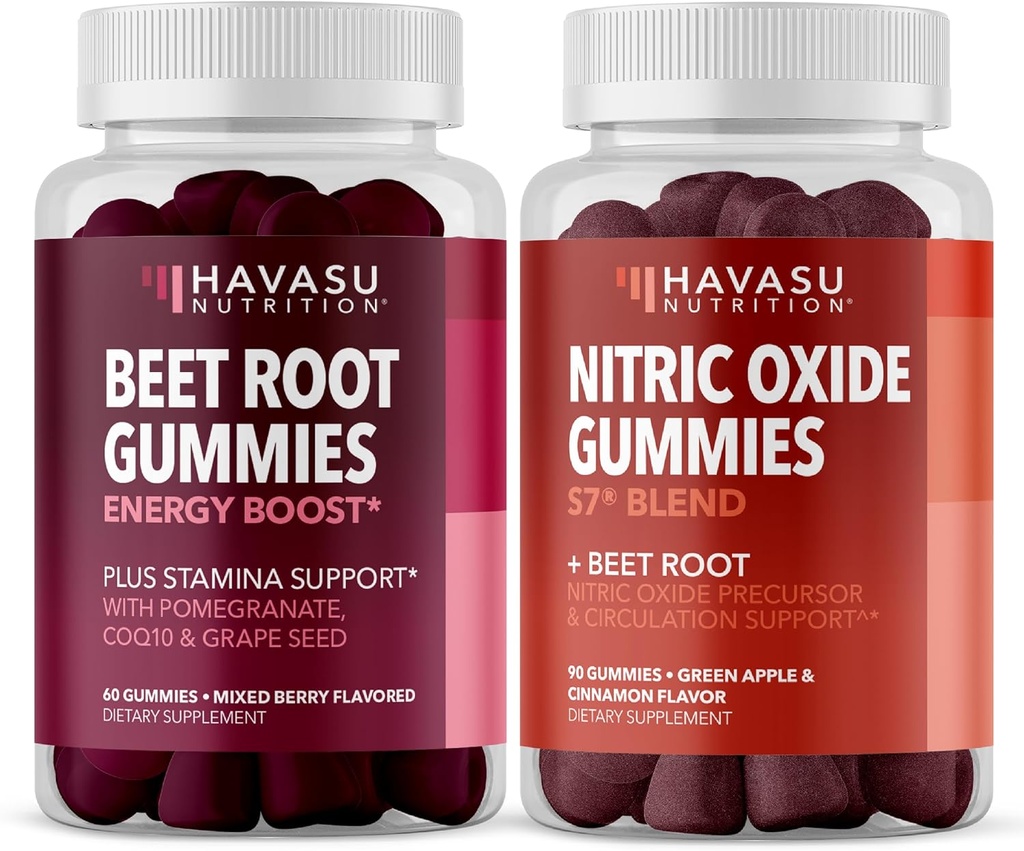 HAVASU NUTRITION Beet Root Gummies + Nitric Oxide Gummies Bundle