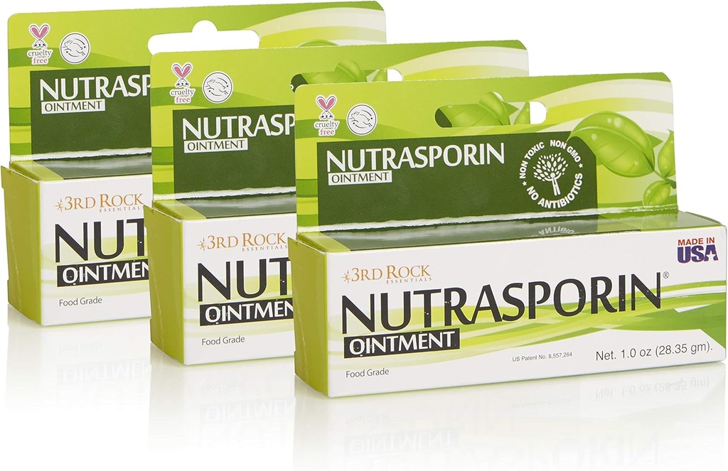 | Nutrasporin Silver Ointment | Non Toxic Petroleum Free Non Antibiotic First Aid Ointment | All Natural Personal Care (1.0 oz | 3 Pack)