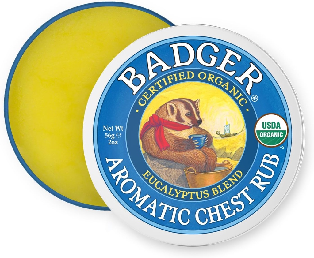 [BRSWIGQ4OR6WOC32] Badger Aromatic Chest Rub, Eucalyptus & Mint, 2 oz