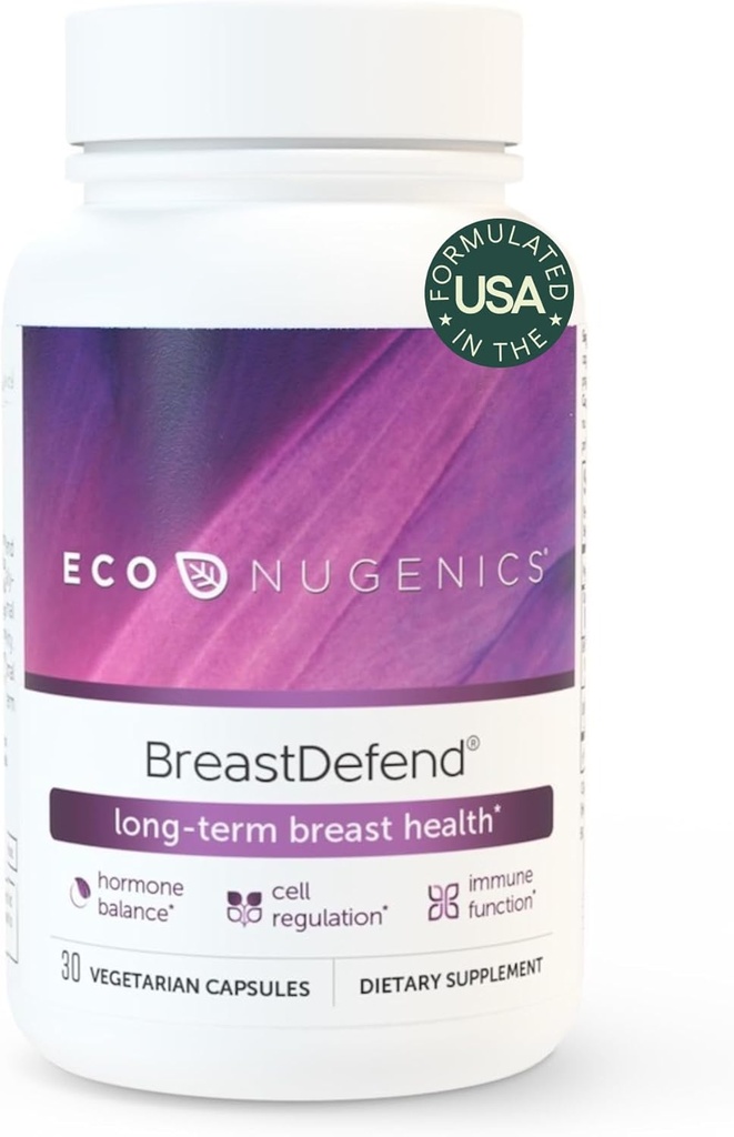 EcoNugenics BreastDefend DIM Supplement for Women’s Breast Health, Estrogen Hormone Balance, Immune Support – Turmeric Curcumin, Reishi & Turkey Tail Mushrooms, Quercetin, Astragalus – 30 Capsules