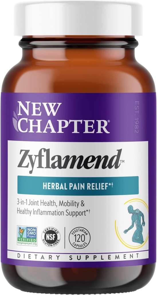 [BRSWKZQOCAPB4EA7] New Chapter Zyflamend™ Multi-Herbal Pain Reliever+ Joint Supplement, 10-in-1 Superfood Blend with Ginger & Turmeric for Healthy Inflammation Response & Herbal Pain Relief+, 120 Count
