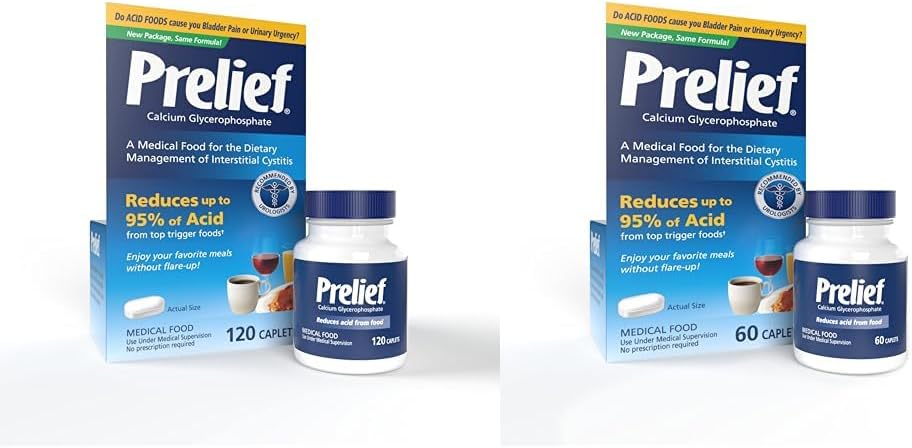 PRELIEF Acid Reducer Caplets Dietary Supplement, 120 and 60 Count