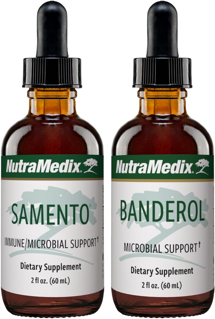 NutraMedix Immune & Microbial Support Bundle - Includes Samento & Banderol Liquid Tinctures - Herbal Extracts for Immune System Support & Microbial Health (2 Count, 2 Oz)