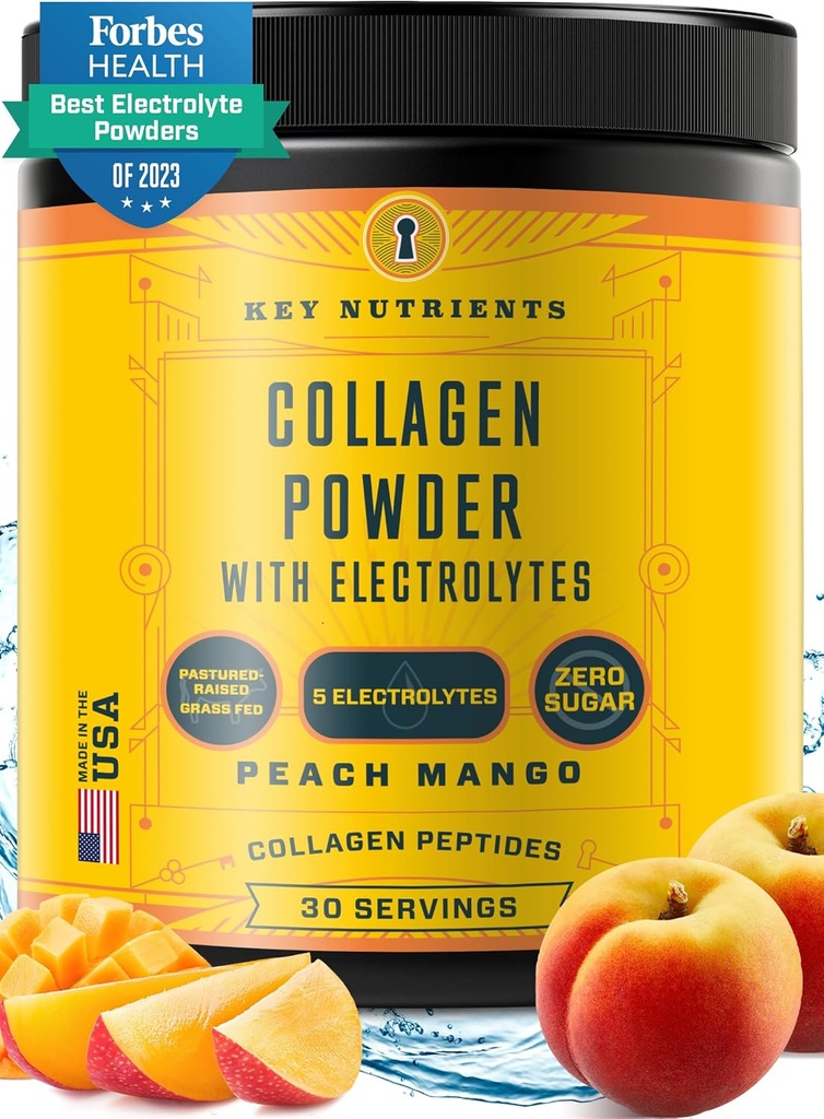 KEY NUTRIENTS Multivitamin Electrolytes Powder No Sugar - Collagen Peptides Endurance & Energy Supplement - Hydration Powder - No Calories - Multi Collagen Supplements Collagen for Hair - Made in USA