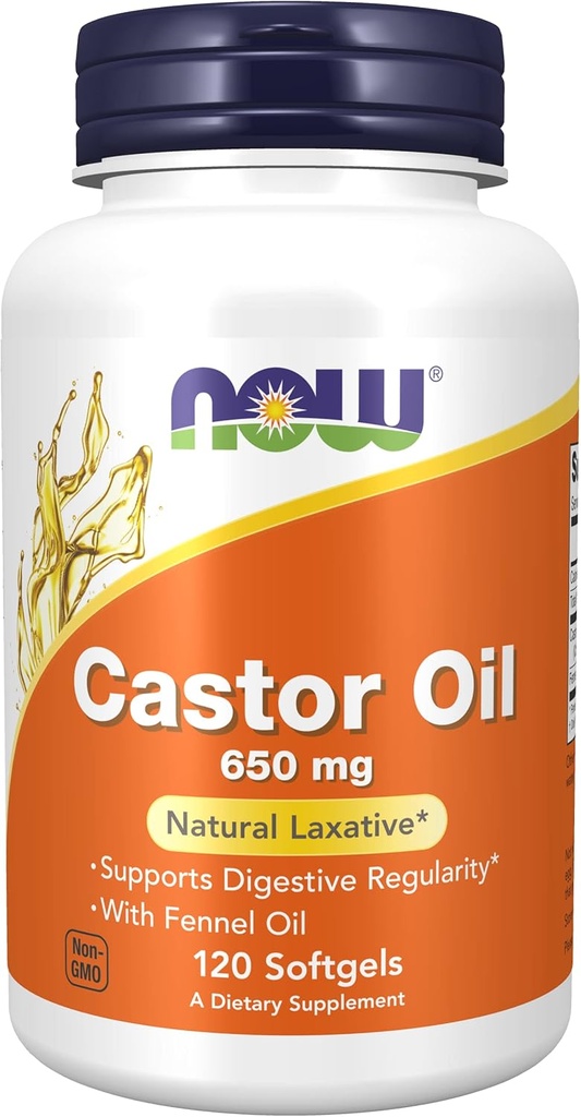 Castor Oil 650mg 120 Softgels (Pack of 2)