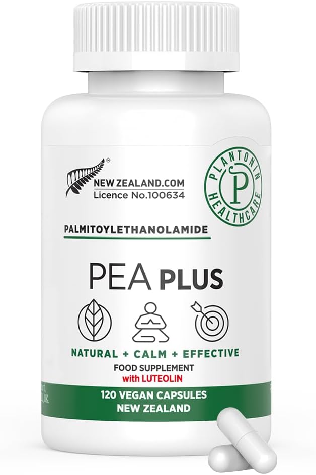 New Zealand - Palmitoylethanolamide 600mg + Luteolin - Micronized Pea Supplements - 120 Vegan Capsules