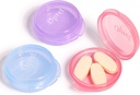 Opret Small Pill Box (3 Pcs), Cute Pill Case Portable for Pocket Purse Briefcase Travel Pills Box Medicine Storage Container Earplug Case (Rose&Blue&Purple)