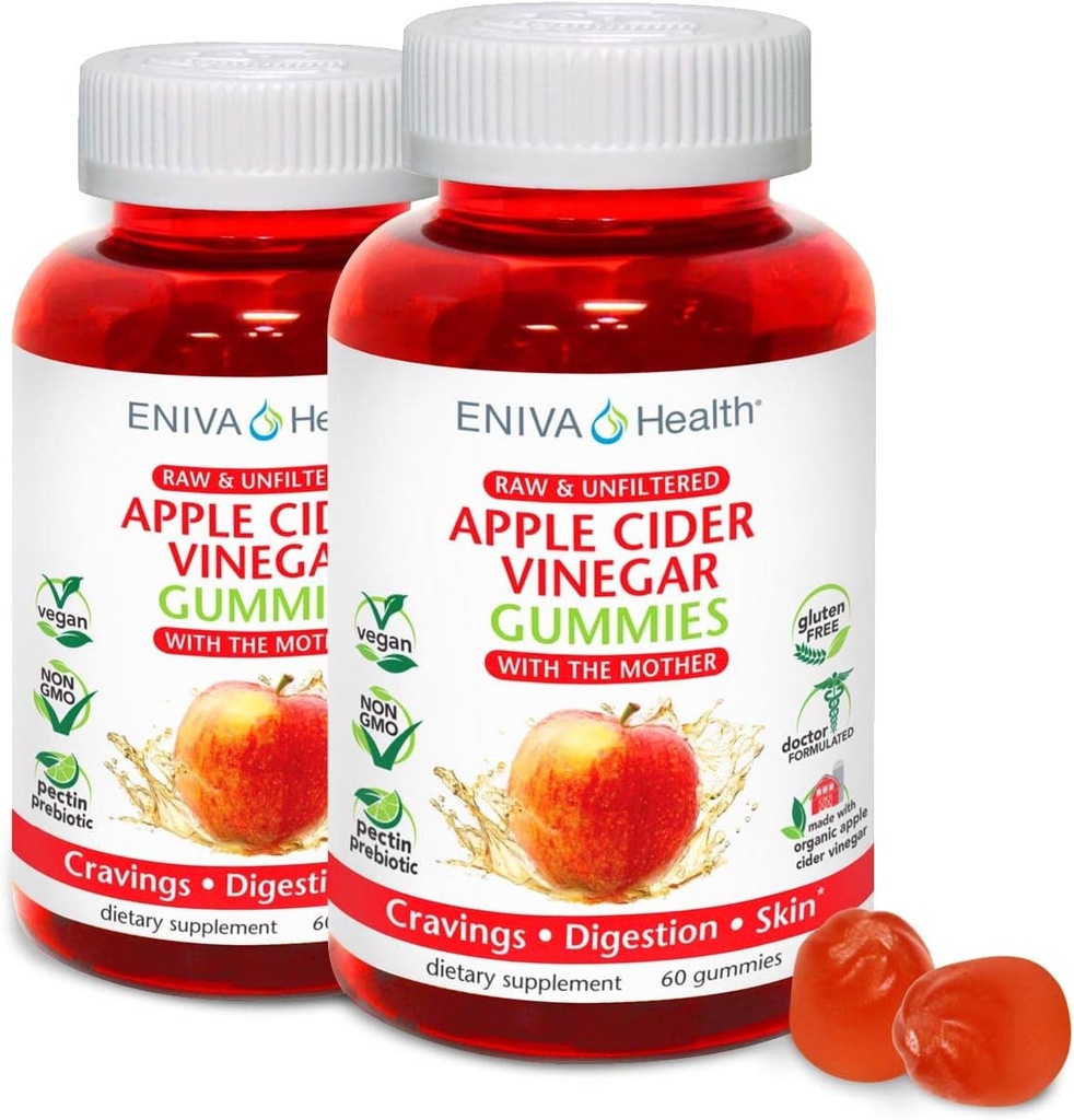 Eniva Health Apple Cider Vinegar Gourmet Gummy Vitamins 2 Pack 120 Ct