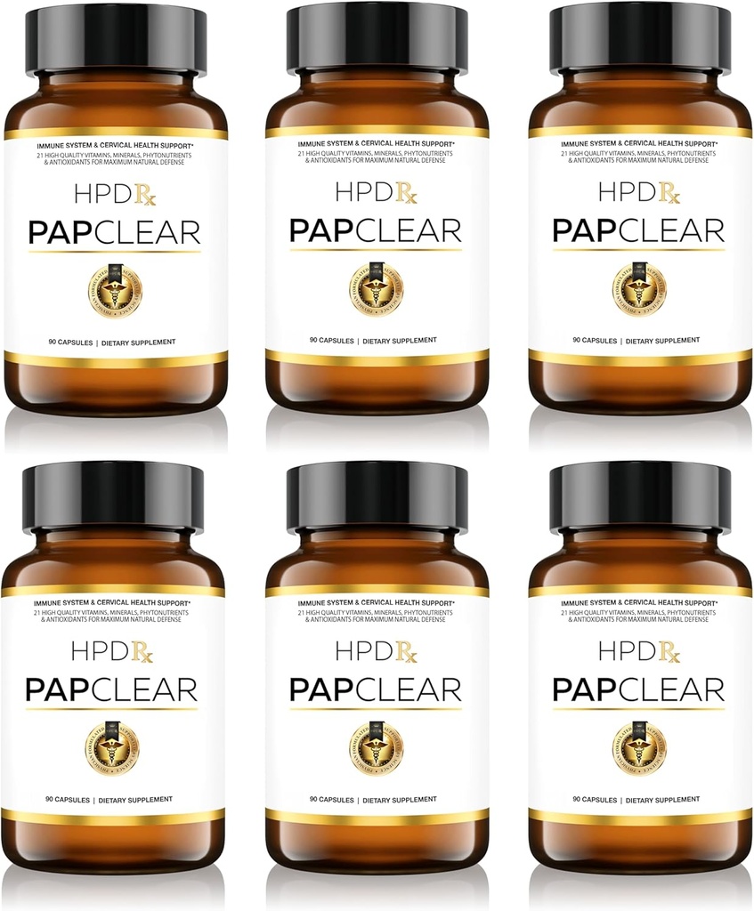 PAPCLEAR Physician Formulated | All Natural Immune Support Supplement | Advanced Powerful Immunity Booster | 90 Capsules | Pack of 6