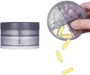 2 Layers Pill Case, KIGI Daily Pill Organizer with 8 Compartments 1 Day 4 Times Portable Pill Box Vitamin Organizer for Travel(Gray 3.1-2Inch)