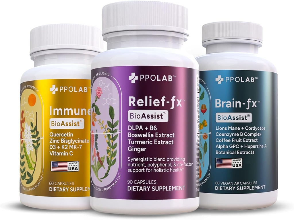 Immune FX, Relief FX and Brain FX Starter Kit - Clean Certified & Non-GMO