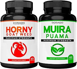 Fadogia Agrestis and Tongkat Ali (120 Count) Athletic Performance & Muscle Mass Performance Blend and Muira Puama Root Extract (60 Count) Premium Capsules Tested for Potency & Purity - USA Made