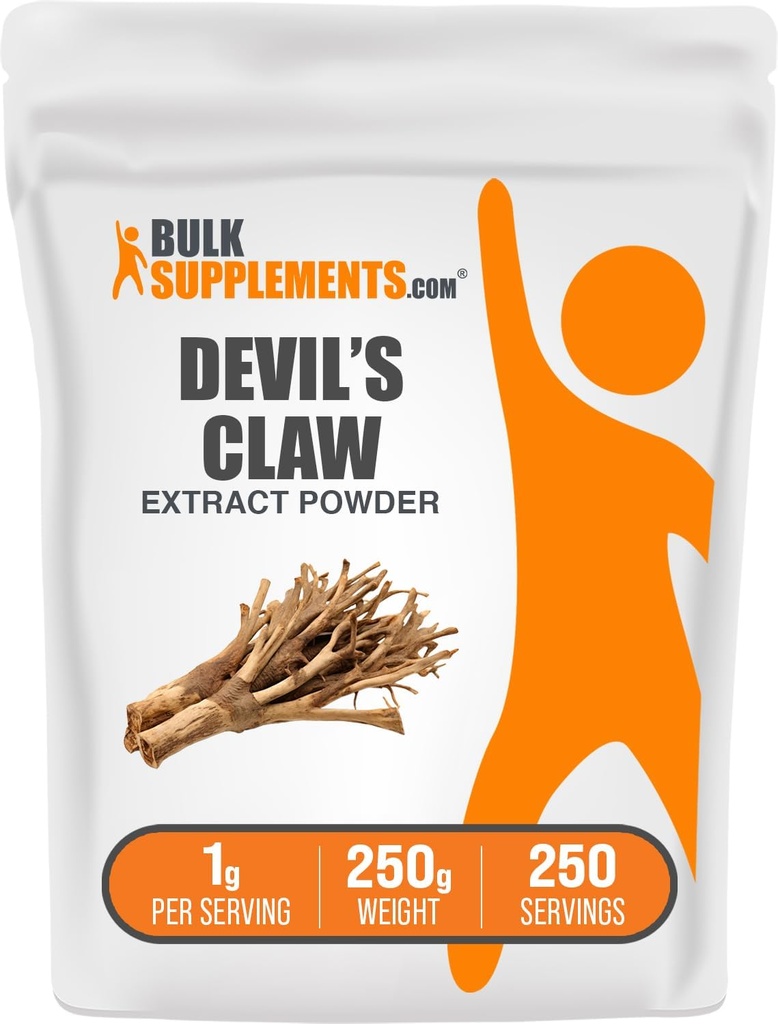 BulkSupplements.com Devil's Claw Extract Powder - from Devil's Claw Root, Herbal Supplement - Vegan & Gluten Free, 1g per Serving, 250g (8.8 oz) (Pack of 1)