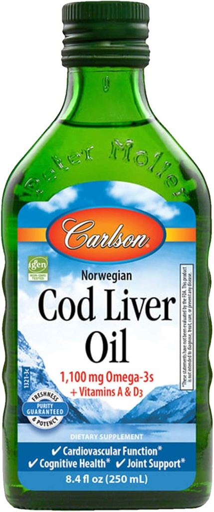 Carlson Norwegian Cod Liver Oil Natural, 250ml