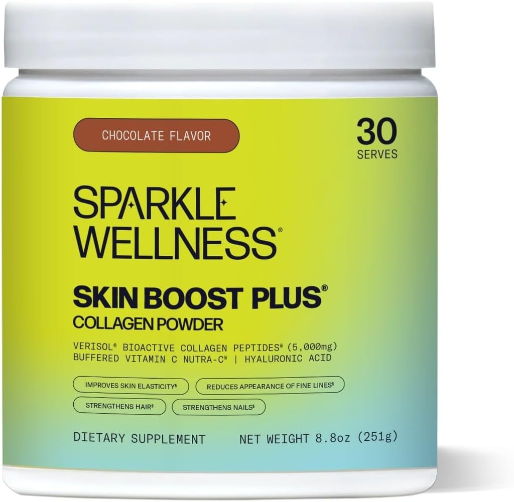 VERISOL Bioactive Hydrolyzed Collagen Peptides | Collagen Powder Supplement with Vitamin C & Hyaluronic Acid for Hair, Skin, and Nail Health | Skin Boost Plus (Chocolate) [30-Serves]