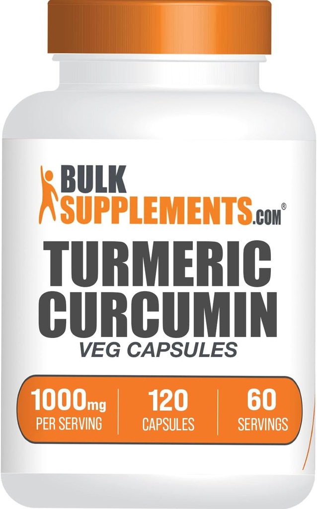 BulkSupplements.com Turmeric Extract Capsules - Turmeric Supplement, Turmeric Curcumin Supplement 1000mg - Gluten Free,120 Veg Capsules (Pack of 1)