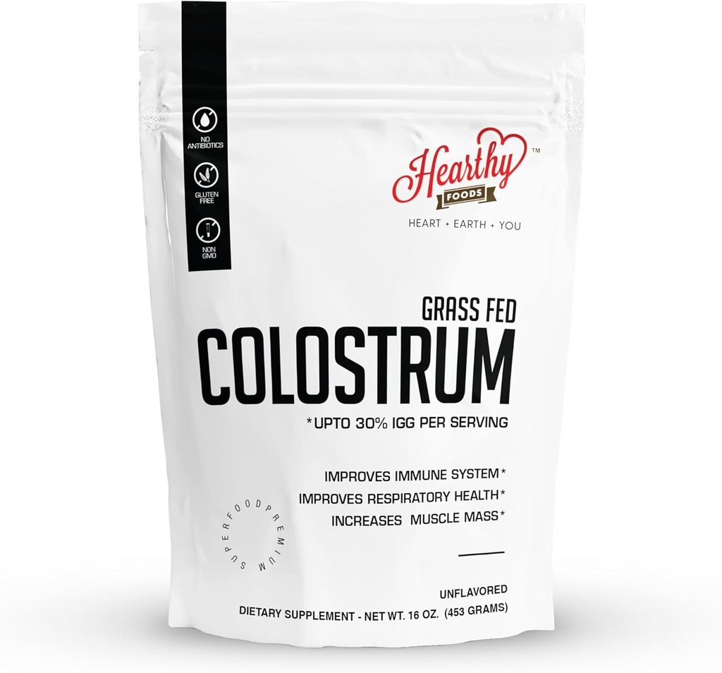 Bovine Colostrum Powder - Upto 30% IGG, 90 Servings, Leaky Gut Repair Supplements, Gut Health and Immune Support | Grass-Fed Halal Non GMO, Gluten Free 16Oz 454g