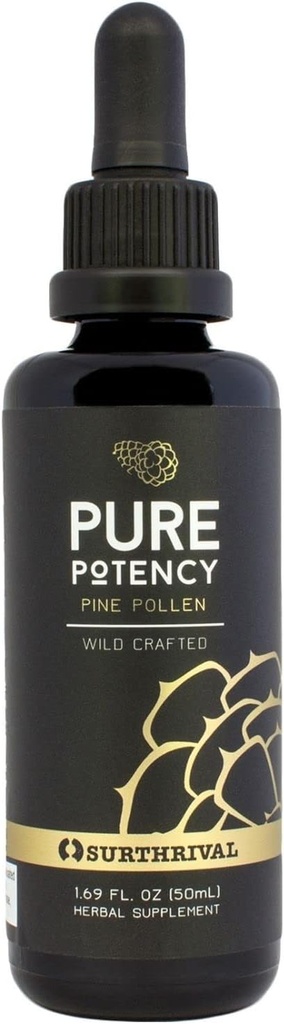 Surthrival: Pine Pollen Pure Potency Extract (1.69 fl oz), Increased Stamina, Hormone Balance, Energy & Endurance Restoration