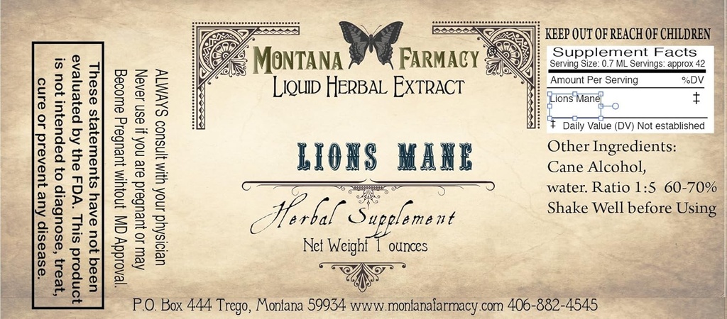 Lions Mane Natural Extract Tincture (Hericium Erinaceus)