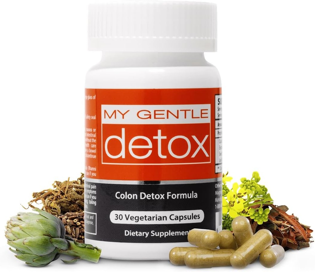 My Gentle Detox - Gentle Constipation Relief for Women & Men - Take at Night, Poop Next Day - 100% Natural Colon Detox Supplement for Less Bloating, Gas, Discomfort (30 Ct)