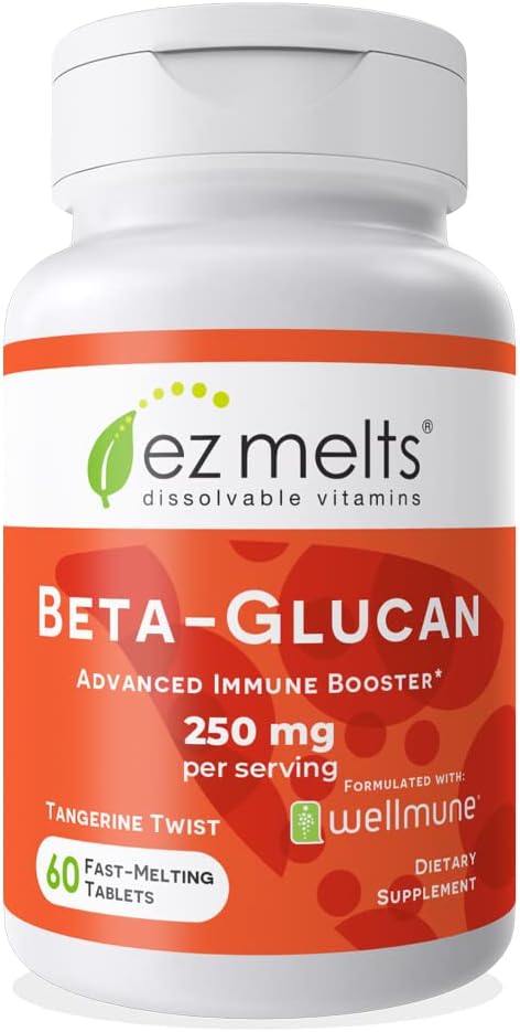 EZ Melts Dissolvable Beta-Glucan Supplement 250 mg, Sugar-Free, 1-Month Supply
