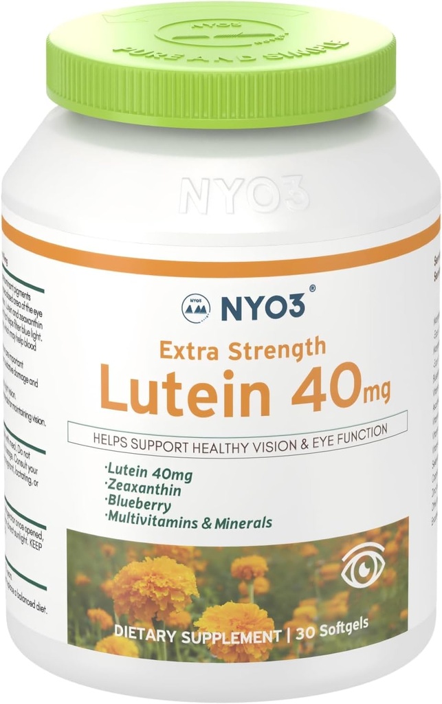 Lutein & Zeaxanthin 40mg with Blueberry, 30 Softgels Eyes Vitamins and Mineral Supplement– Eye $ Vision Health | Antioxidant Support