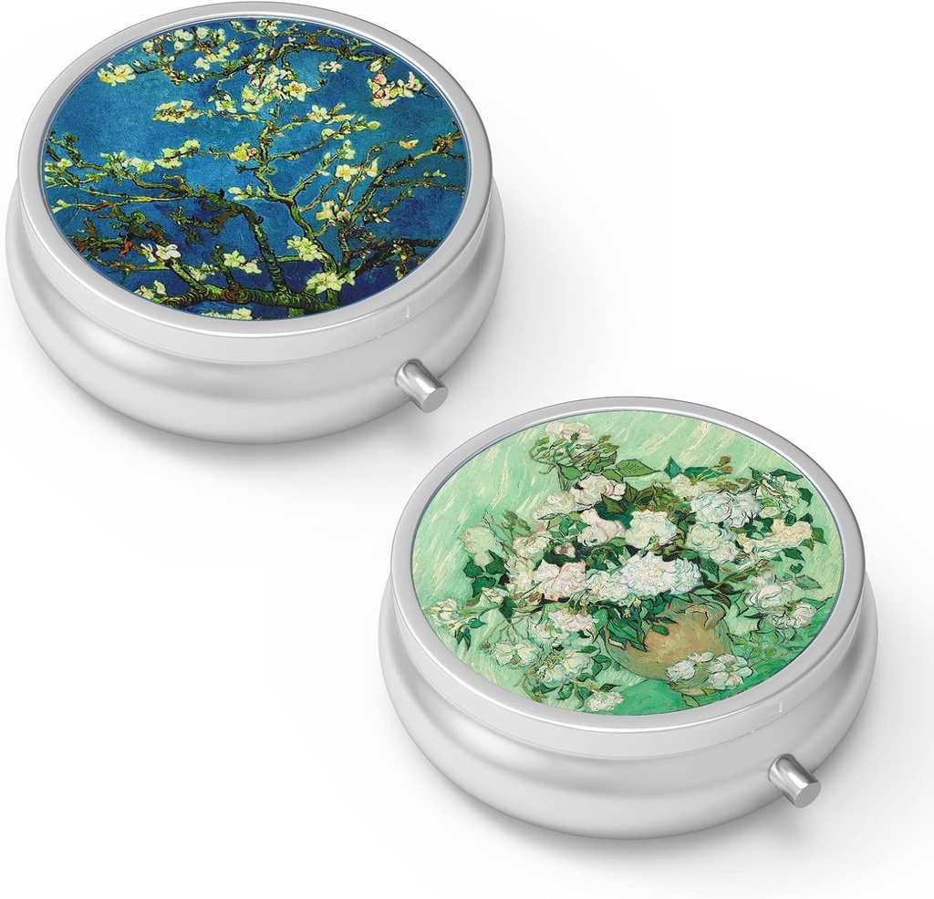Pill Box 3 Compartment Small Pill Case,Portable for Pocket or Purse Pill Organizer Pill Container Holder to Hold Vitamins, Medication, Fish Oil and Supplements(2PCS)
