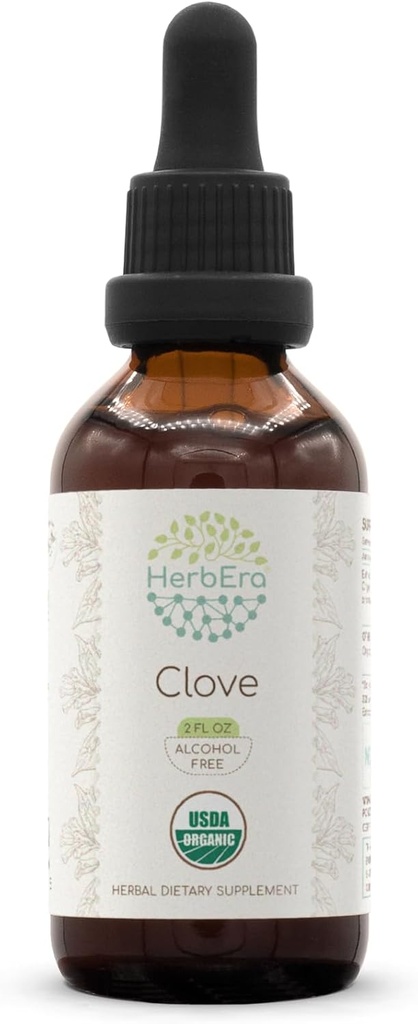 Clove B60 USDA Organic Tincture | Alcohol-Free Extract, High-Potency Herbal Drops, Immune System Health | Certified Organic Clove (Syzygium Aromaticum) Dried Flower Buds (2 fl oz)