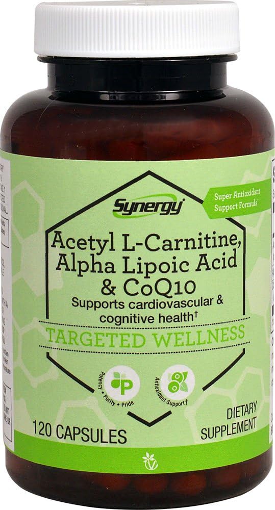 Vitacost Synergy Acetyl L-Carnitine, Alpha Lipoic Acid & CoQ10 -- 120 Capsules