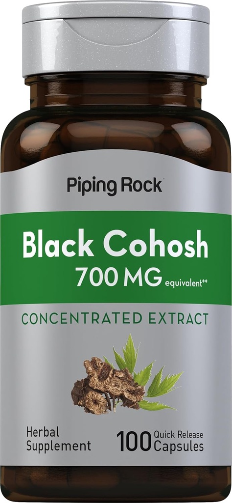 Piping Rock Black Cohosh Root Extract Supplement | 700 mg | 100 Capsules | for Women and Men | Concentrated Formula | Non-GMO, Gluten Free
