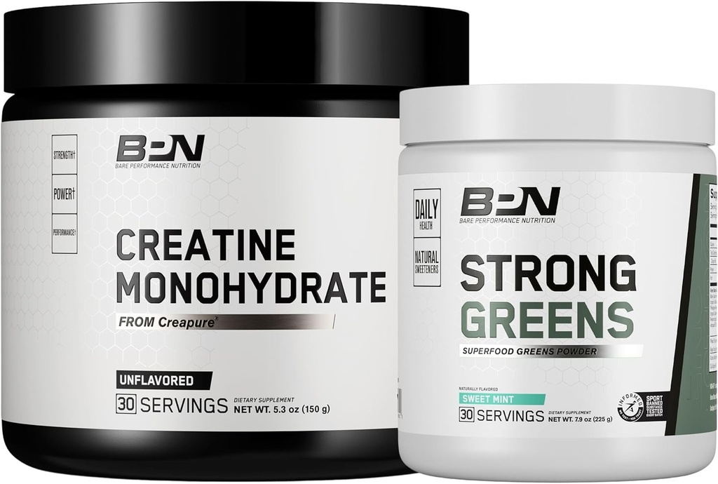 BARE PERFORMANCE NUTRITION BPN Creatine Monohydrate & Strong Greens Bundle