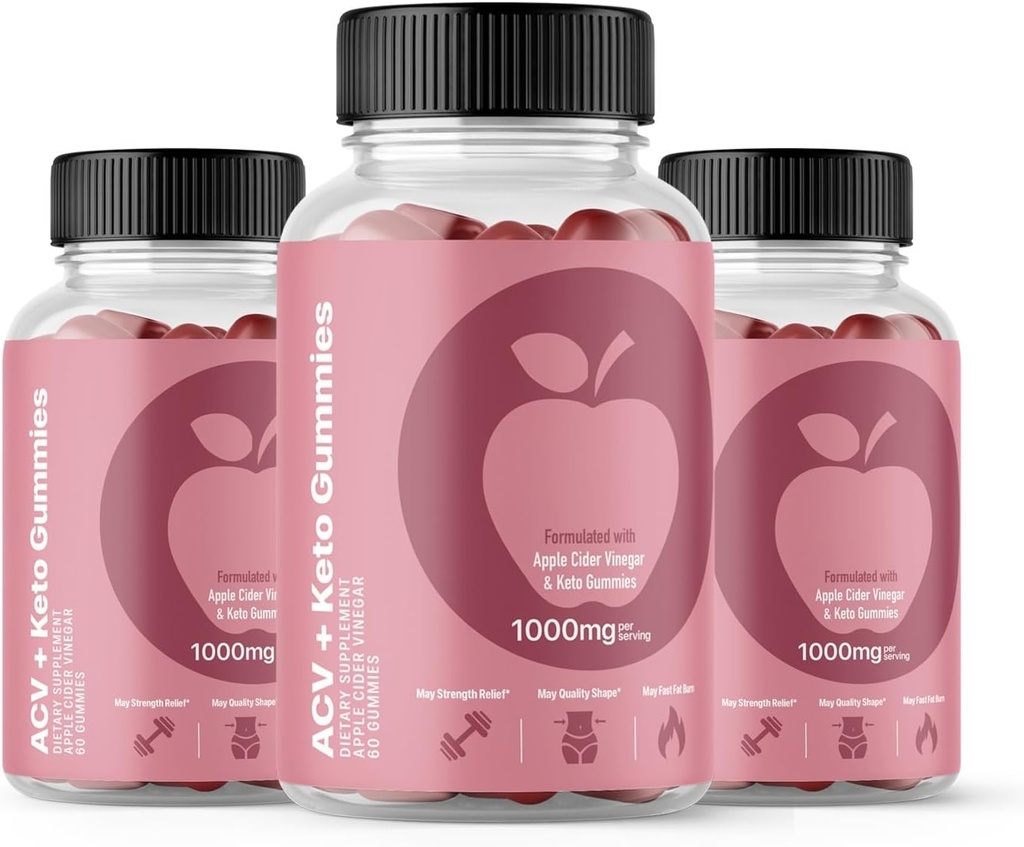 (3 Pack) Svelte ACV Gummies Advanced Formula, Svelte Gummies 1000mg, 180 Count