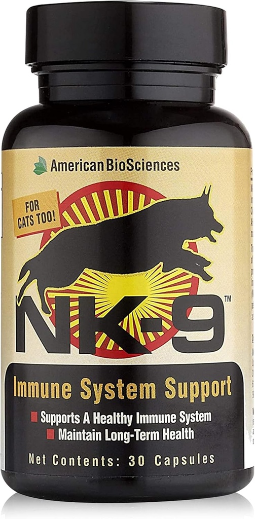 NK-9, AHCC Supplement for Dogs & Cats - Dietary Supplement to Support Immune System - Made for Pet's Immune Defenses - 30 Capsules, 250mg/capsule