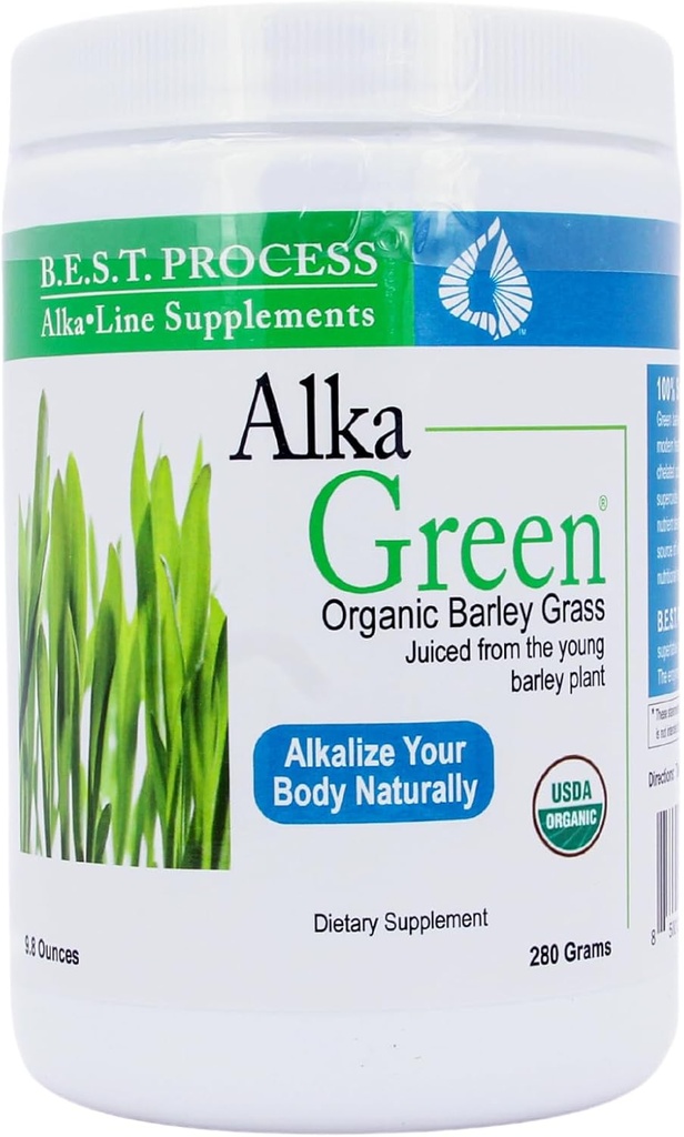 [BRSWIYQGCYIGODDC] Alka•Green Powder Best Process Alkaline — Nutrient Dense Organic Barley Grass Supplement — Natural Source of Enzymes & Amino Acids