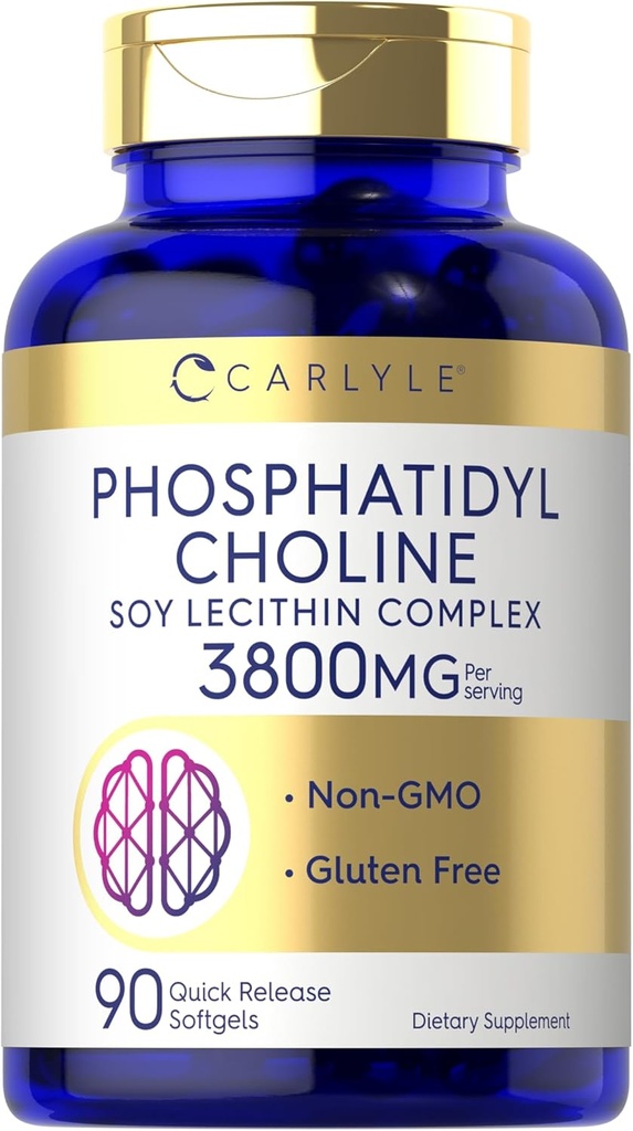[BRSRM235C4NWACTO] Carlyle Phosphatidyl Choline Supplement | 3,800mg | 90 Quick Release Softgels | Non-GMO & Gluten Free