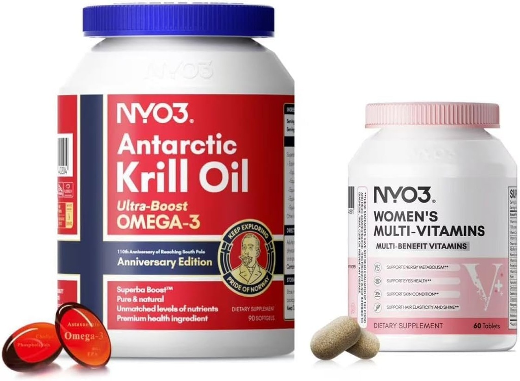 Krill Oil Omega 3 and Multivitamin for Women, 2 Pack