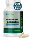 LaPura Advanced Probiotic - Premium Digestive Support for Gut & Immune Health, 60 Capsules - 5.75 Billion CFU Probiotics Including DE111 Strain (Bacillus subtilis) - Non-GMO, Gluten-Free, Made in USA