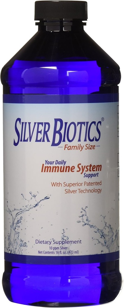 Silver Biotics Colloidal Nano SilverSol Ag₄O₄ 10 PPM Immune Support | Bio-Hacking Immune Building Natural Support | 16 Fl Oz (Pack of 2)
