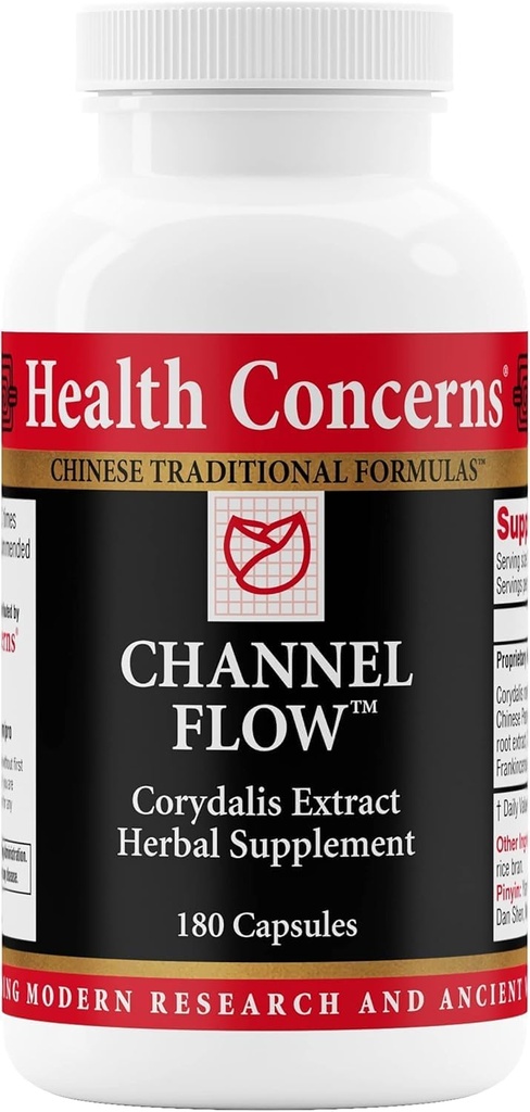Health Concerns Channel Flow – Muscle Relaxation & Pain Support Supplement for Men & Women – Corydalis Root Extract – Chinese Herbal Formula for Headaches, Joint & Menstrual Discomfort – 180 Capsules