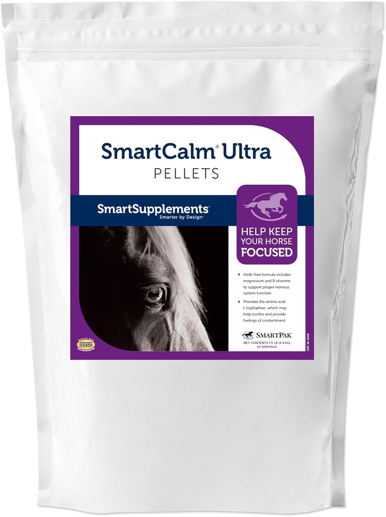 [BRSWI2Y5BVYQCGY5] SmartCalm Ultra Pellets | Calming Horse Supplements | with No Added Herbs or Sugar | Equine Supplement | Helps Minimize Excessive Skittishness | 56 Servings | 7.5 lb Bag