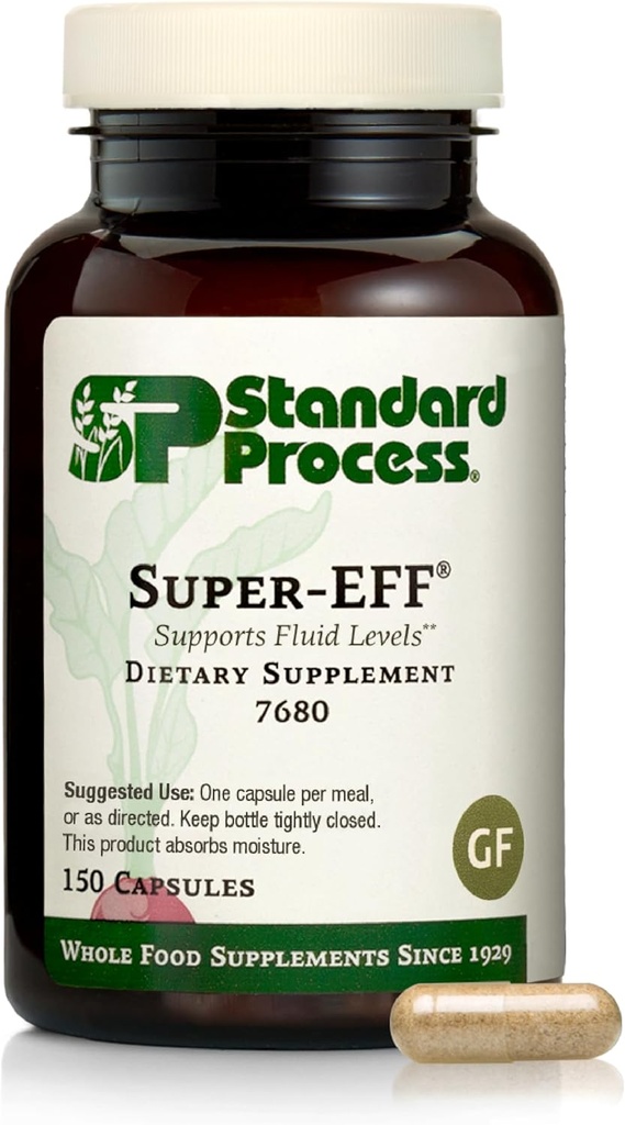 Standard Process Super-EFF Fluid Level Dietary Supplement - Non-Dairy, Non-Soy, & Non-Grain - Fluid & Energy Level Support - 150 Capsules