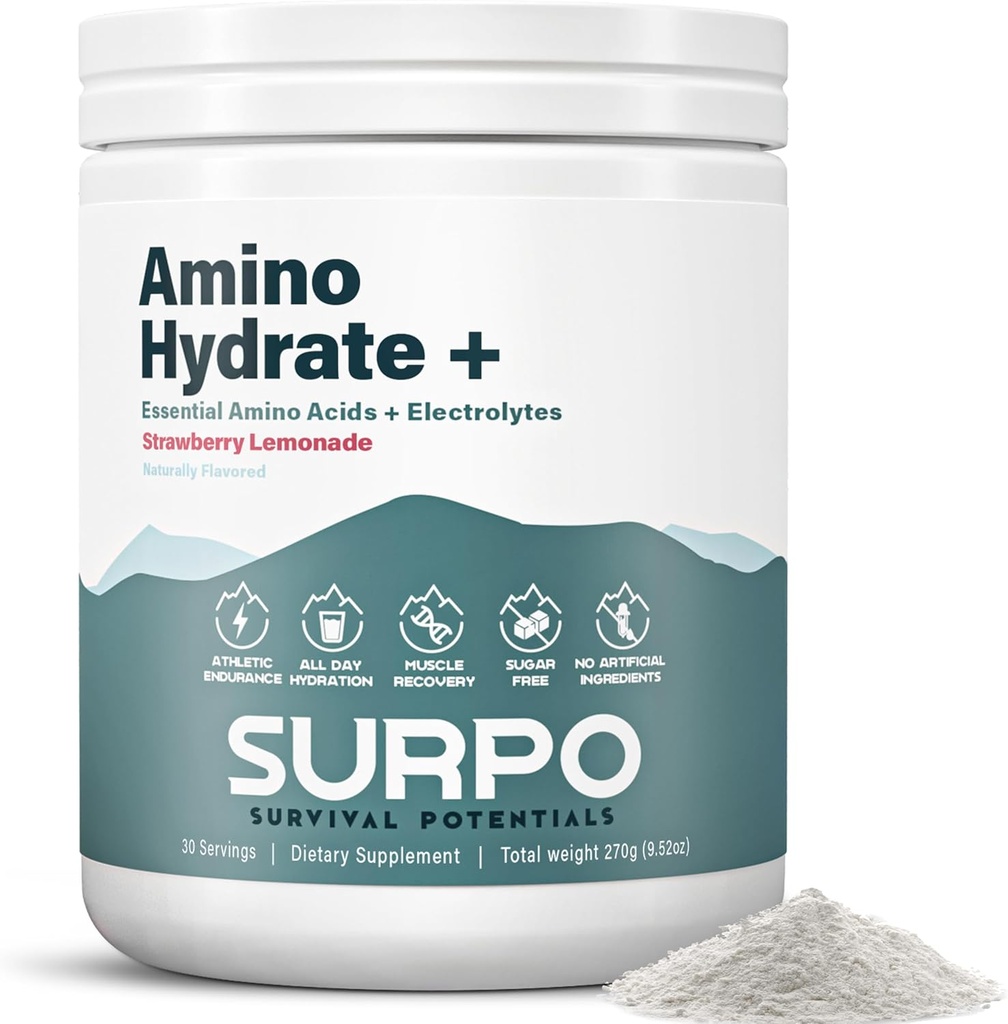Essential Amino Acids Supplement & Sugar Free Electrolytes Powder – Keto EAA + BCAA Amino Energy Powder – BCAA Electrolyte Hydration Powder Drink for Post Workout Muscle Recovery & Growth, 30 Servings