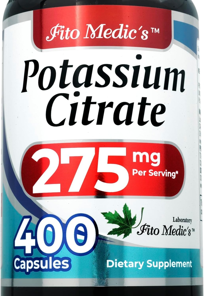 Lab | Potassium Citrate |400 Capsules |275 mg| Potassium Supplement | Potassium | Concentrate Extract | Potassium Pills | Ultra high Absorption.