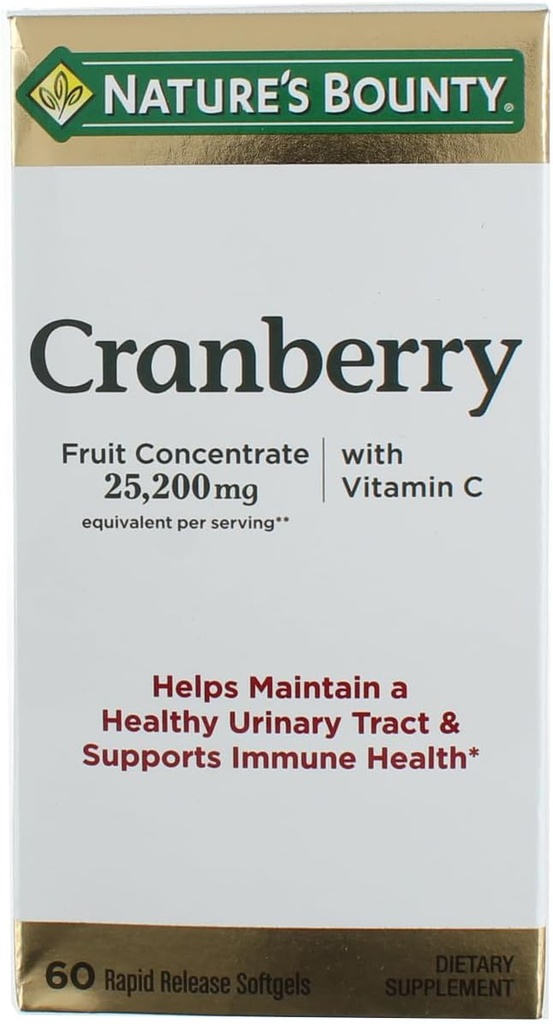 Nature's Bounty Cranberry Dietary Supplement 60 Soft Gels (Pack of 3)