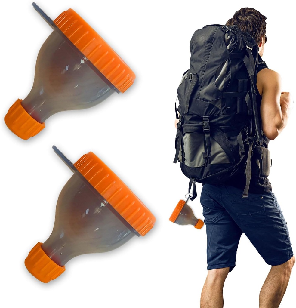 2Pack Protein Powder Container to go Portable Supplement Funnels for Filling Bottles with Protein Powder Compartment Pill Storage, Great for Workout, Travel, to-Go, Fitness（Orange