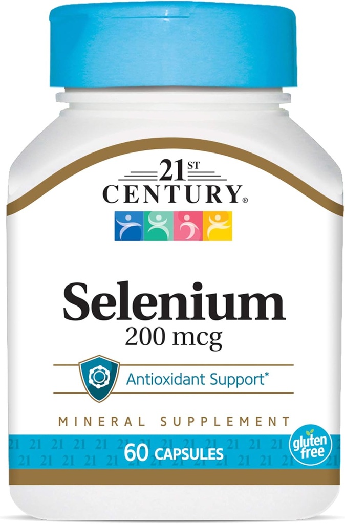21st Century Selenium 200 Mcg Capsules, 60 Count (Pack of 2)