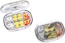 Small Pill Box, Moisture Proof Pill Case, Travel Pill Organizer for Pocket Purse, Daily Portable Medicine Vitamin, Fish Oil, Supplement (White)
